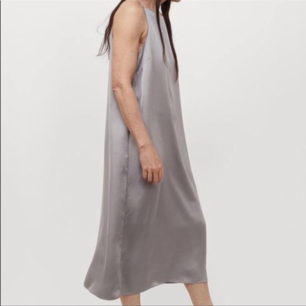 H&M Satin Silver Slip Dress. Size M.
